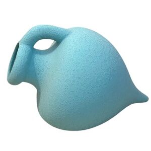 Postmodern‎ Leaning Turquoise Vase With Asymmetrical Design